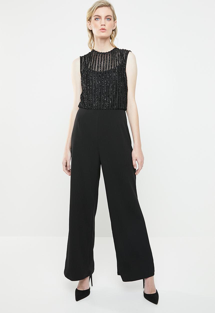 Vero Moda - Shane glitter body jumpsuit - black