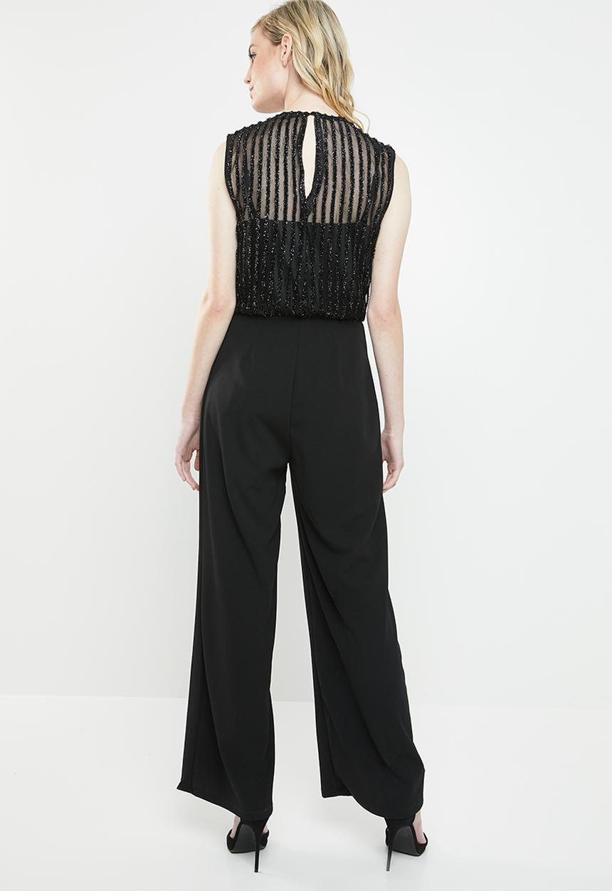 Vero Moda - Shane glitter body jumpsuit - black