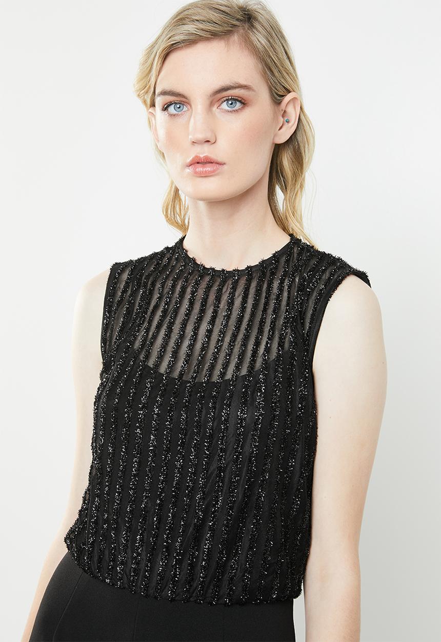 Vero Moda - Shane glitter body jumpsuit - black