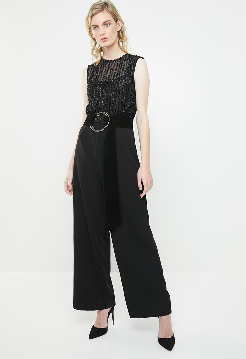 Vero Moda - Shane glitter body jumpsuit - black