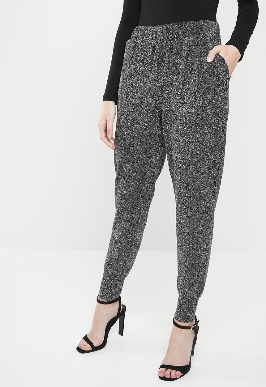 Vero Moda - Githa Kelly jersey pants - black & silver 