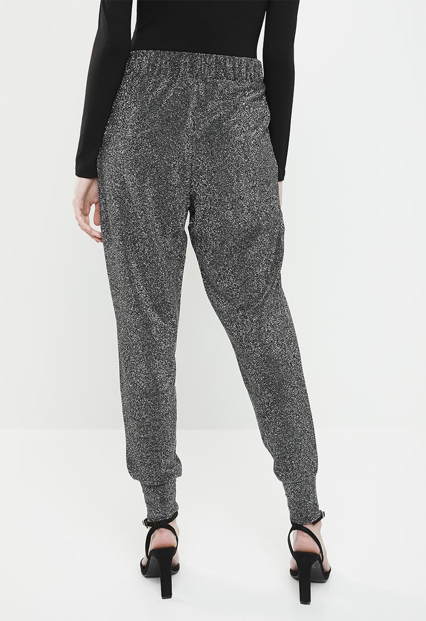 Vero Moda - Githa Kelly jersey pants - black & silver 