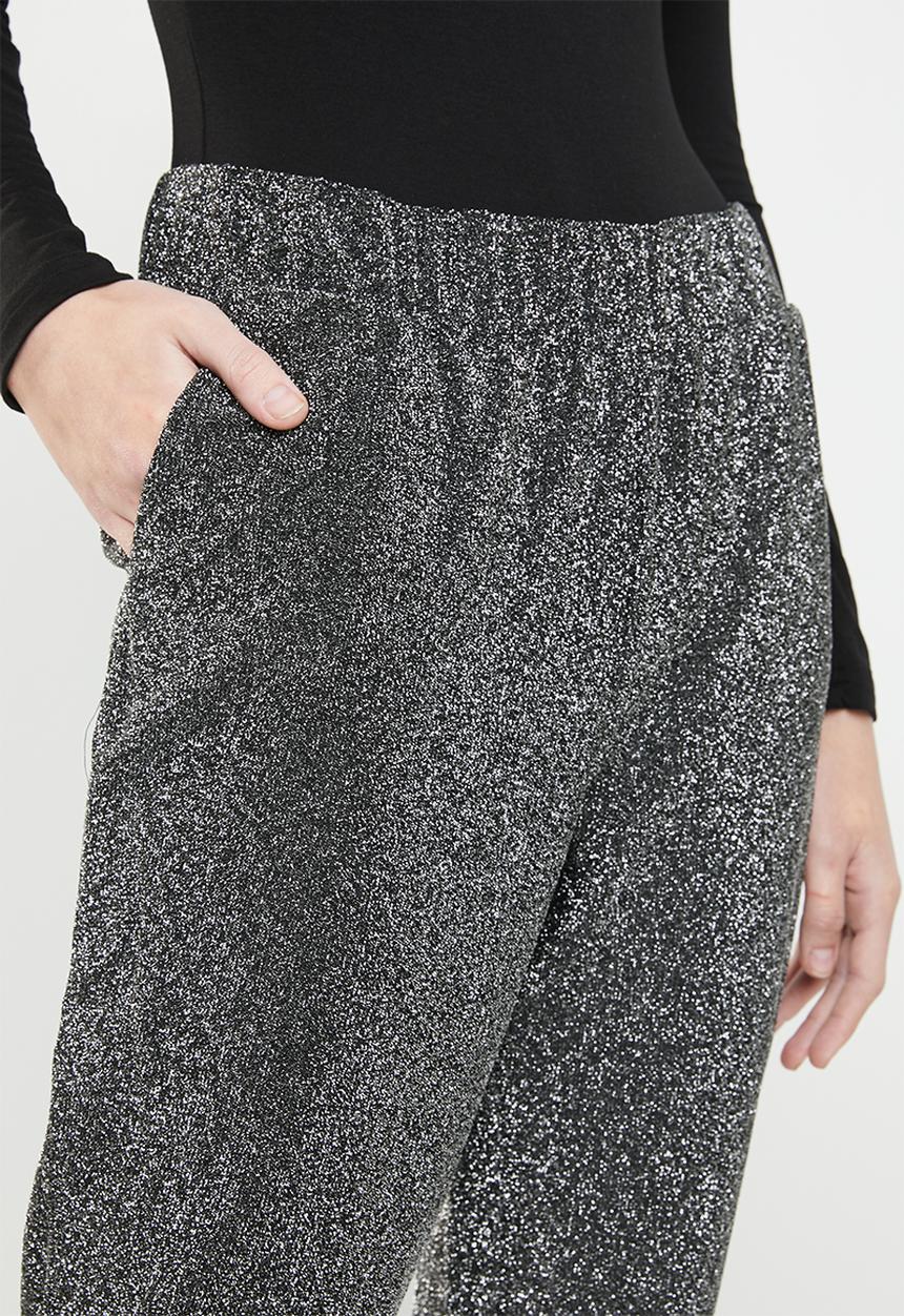 Vero Moda - Githa Kelly jersey pants - black & silver 
