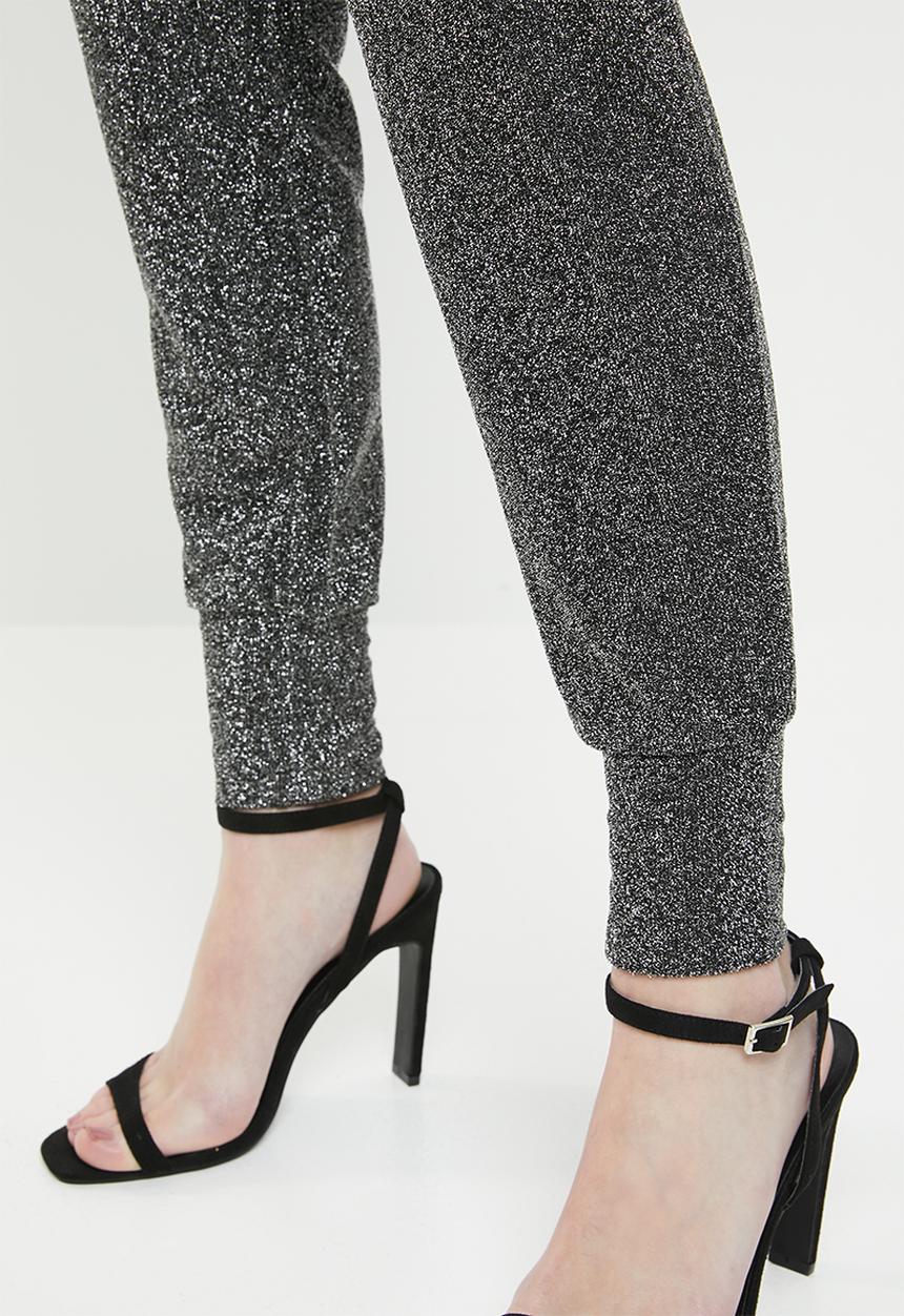 Vero Moda - Githa Kelly jersey pants - black & silver 