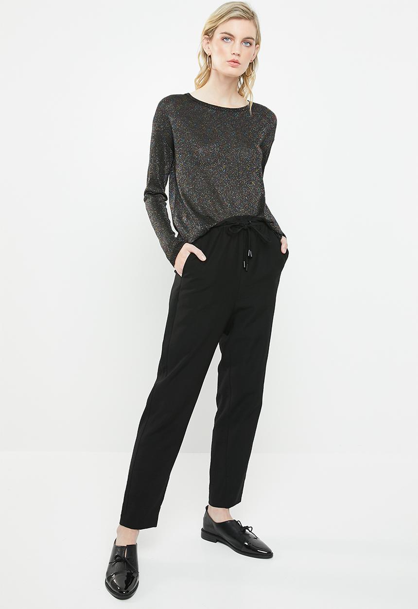 Vero Moda - Ruba lurex boatneck blouse - black