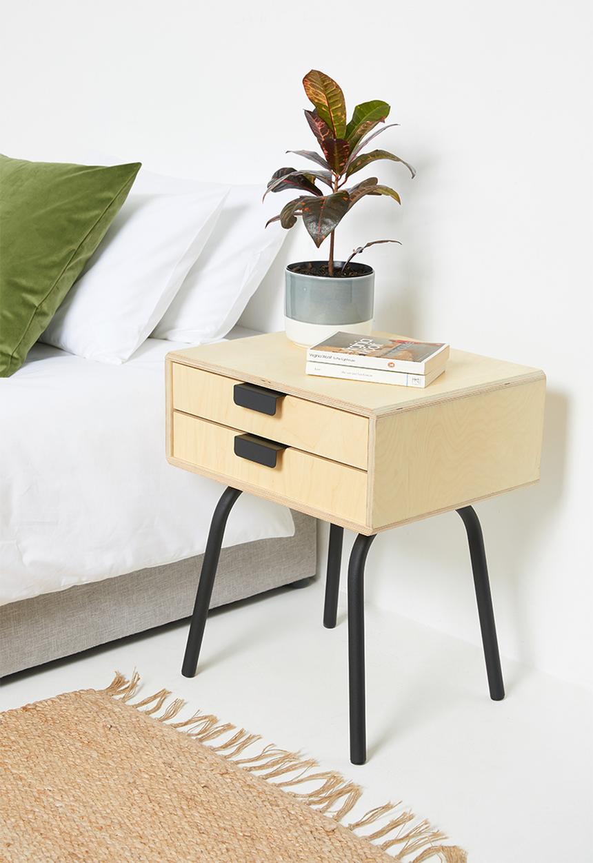 Emerging Creatives - Micasa bedside table - natural & black