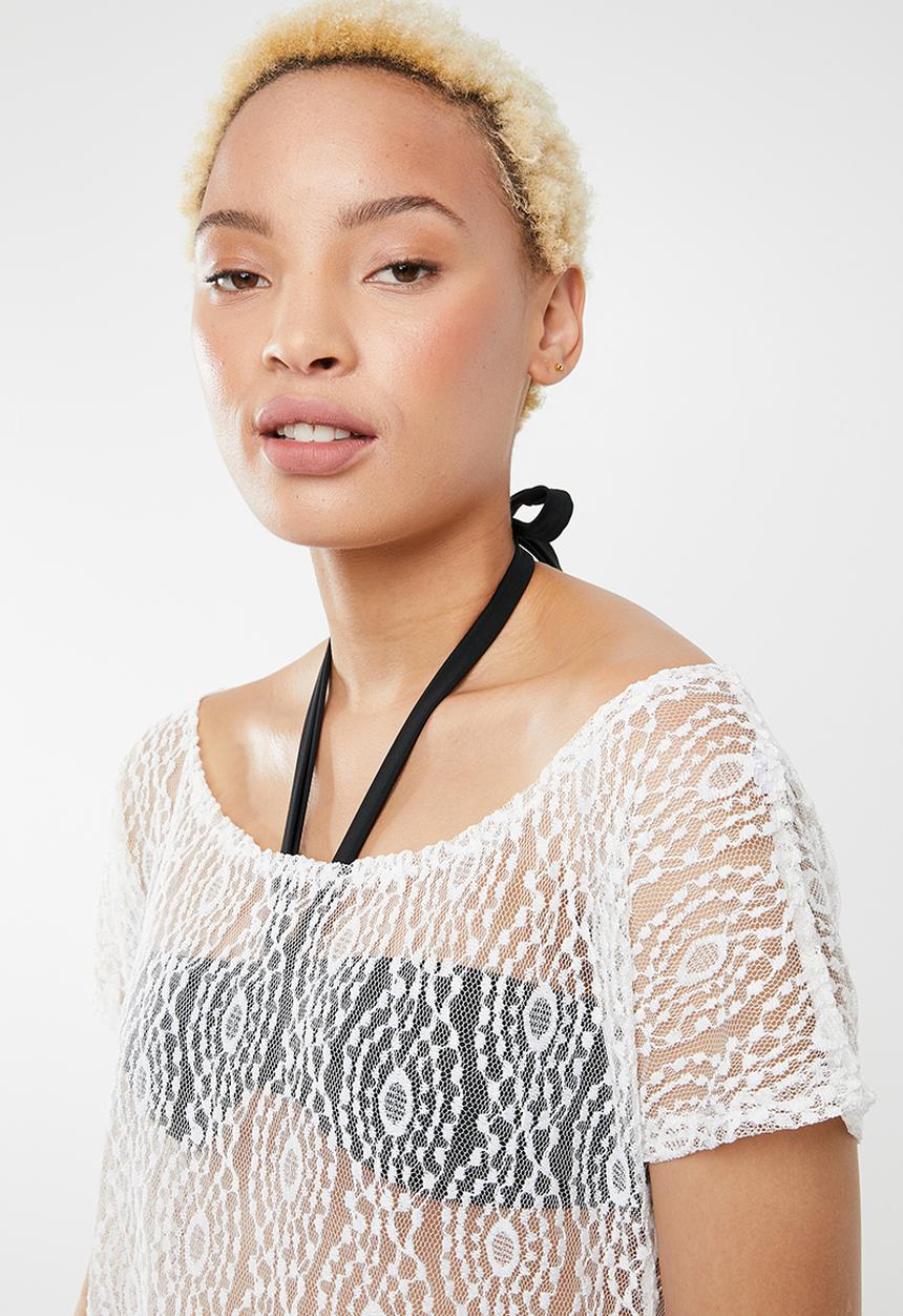 SISSY BOY - Crochet lace cover up - white 