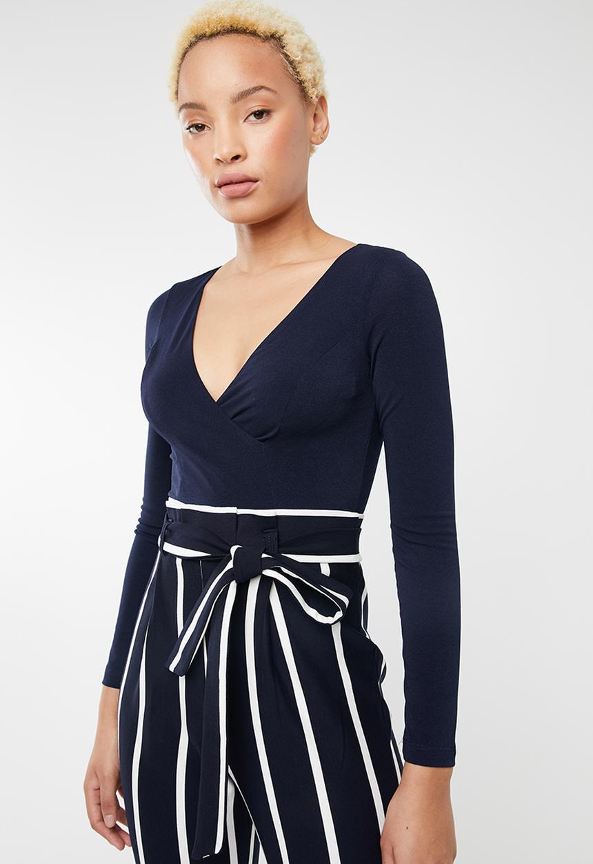 SISSY BOY - Paperbag jumpsuit - navy & white
