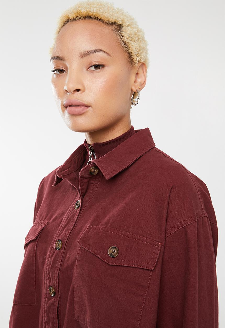 Forever21 - Cropped jacket - burgundy