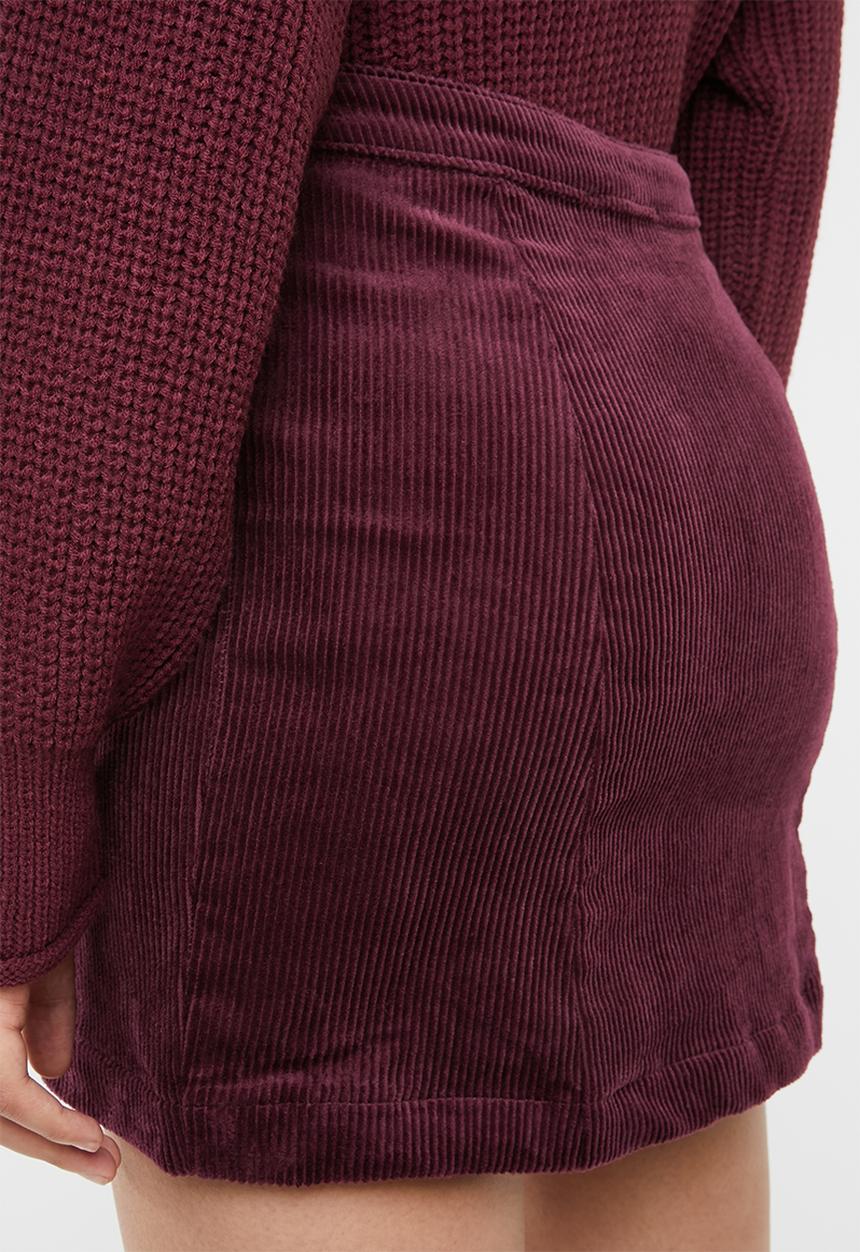Forever21 - Corduory button through mini - burgundy
