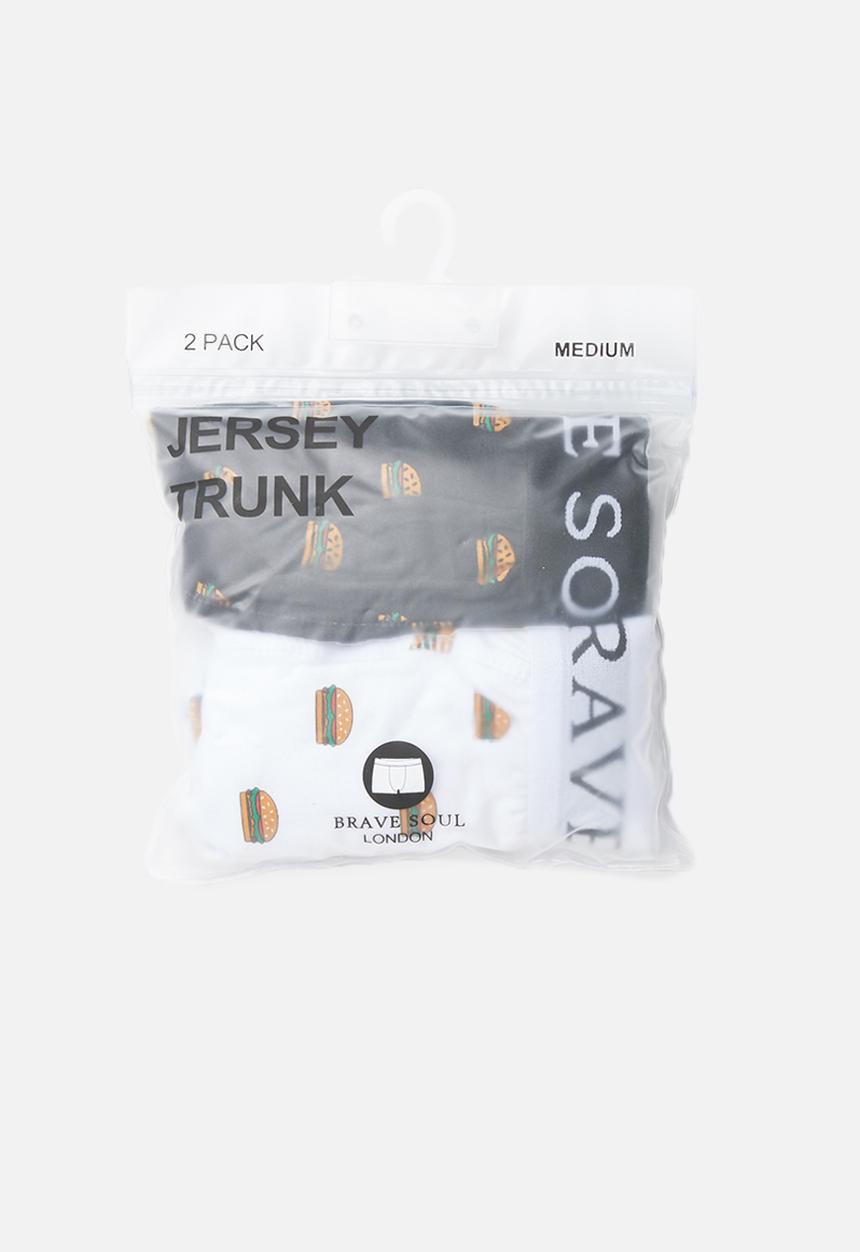 Brave Soul - Burger 2 pack boxers - white & black