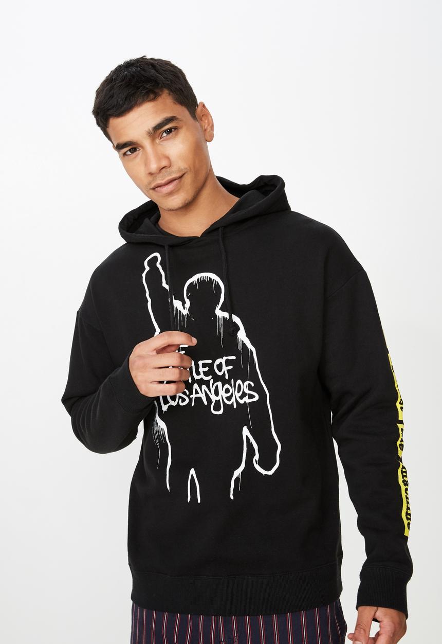 Cotton On - Collab drop shoulder pullover - black