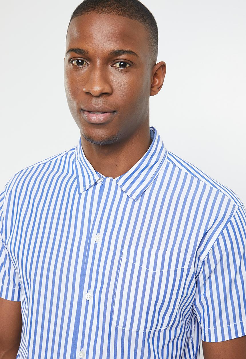 Jack & Jones - Trig short sleeve shirt - blue & white