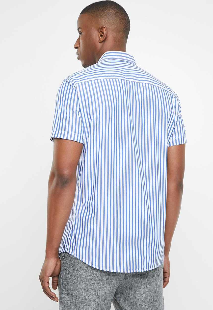 Jack & Jones - Trig short sleeve shirt - blue & white