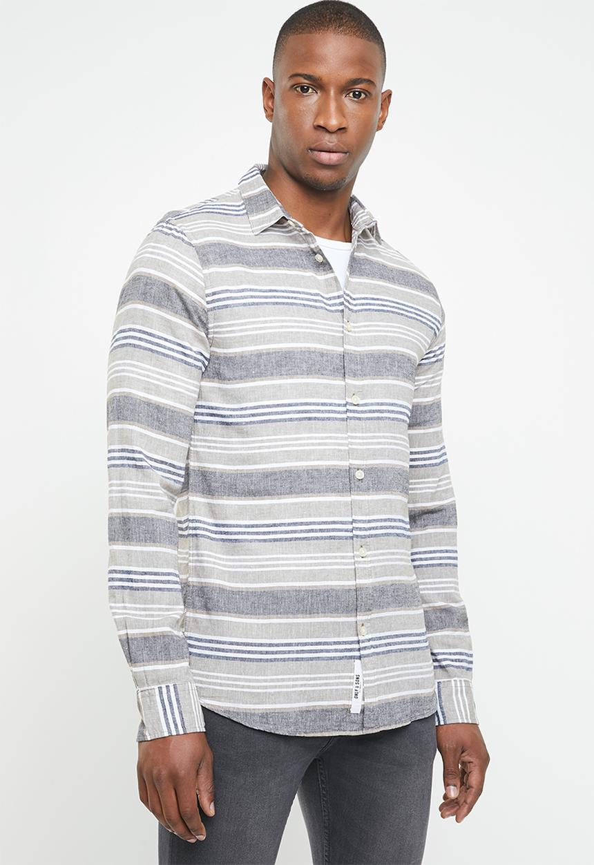 Only & Sons - Caiden long sleeve stripe shirt - multi