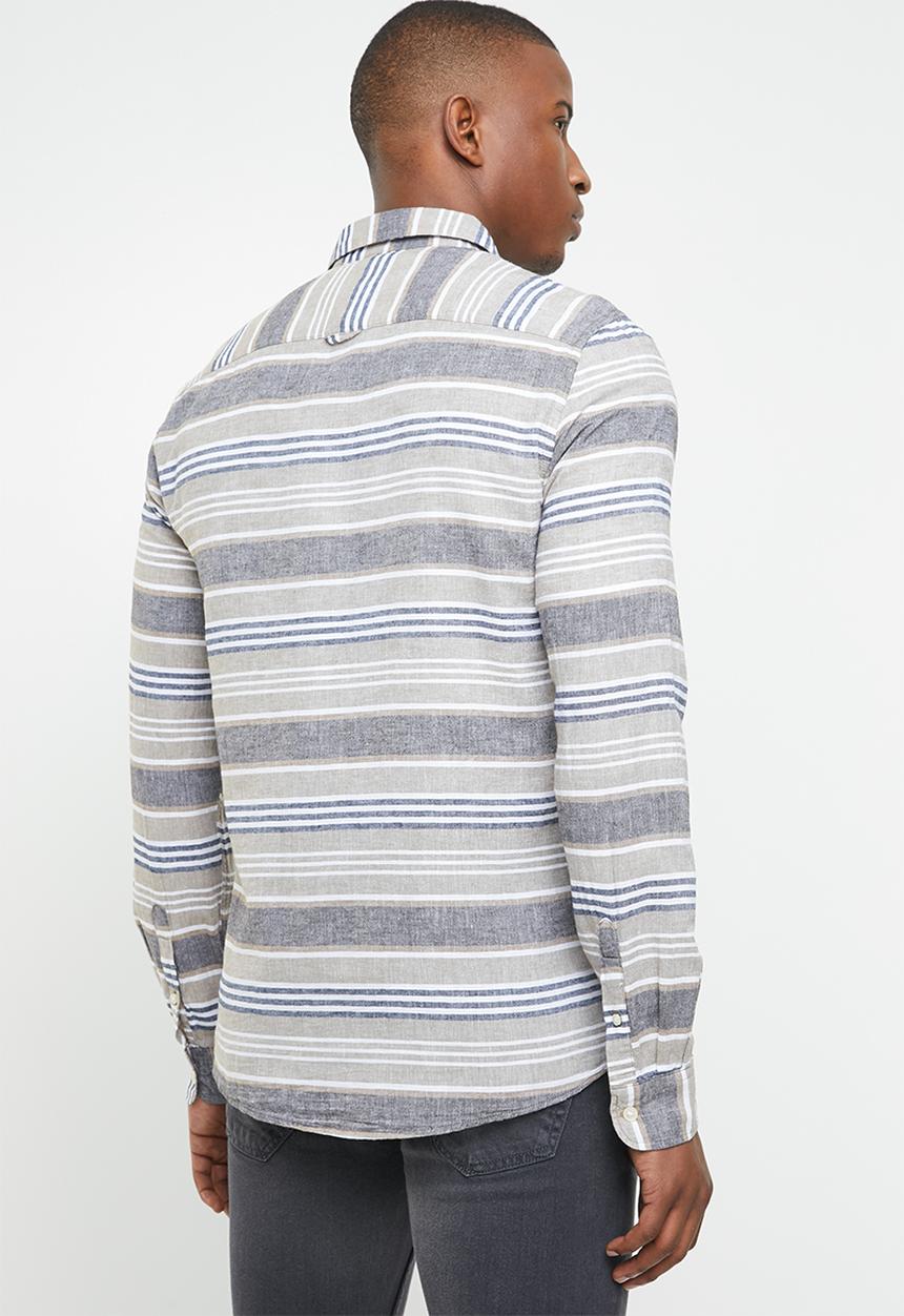 Only & Sons - Caiden long sleeve stripe shirt - multi