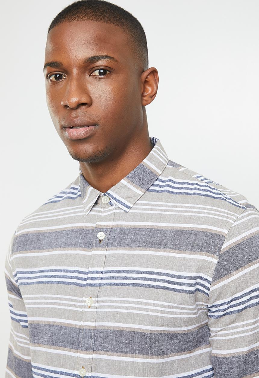 Only & Sons - Caiden long sleeve stripe shirt - multi