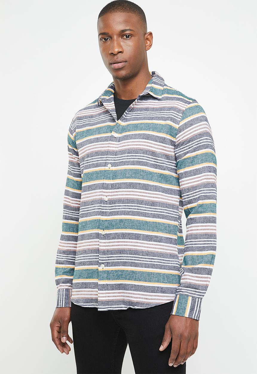 Only & Sons - Caiden long sleeve stripe shirt - multi