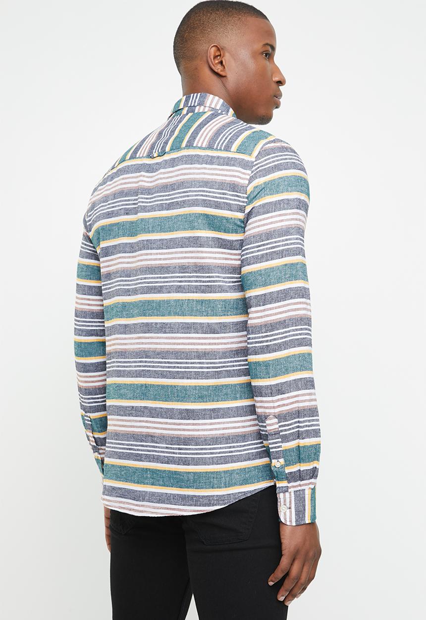 Only & Sons - Caiden long sleeve stripe shirt - multi