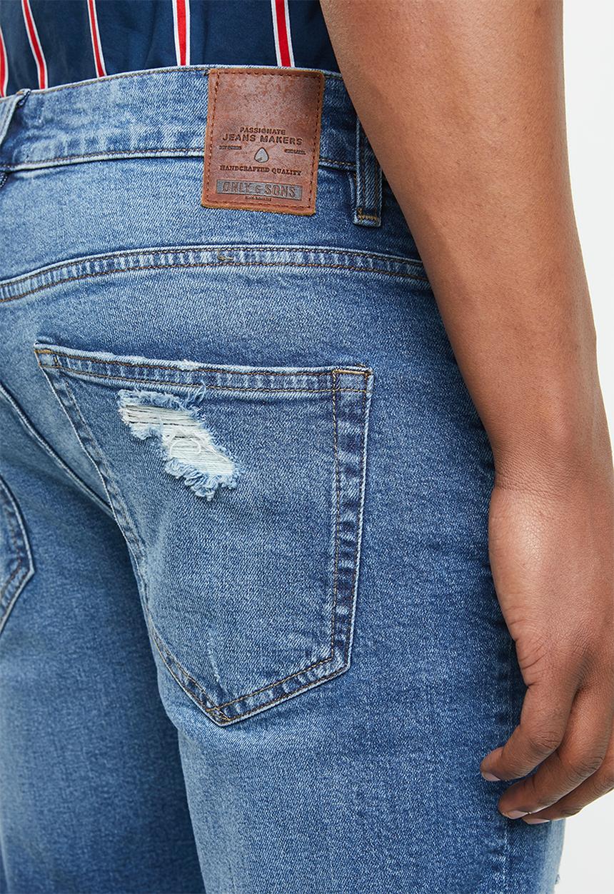 Only & Sons - Weft crop washed denim 2419 - blue