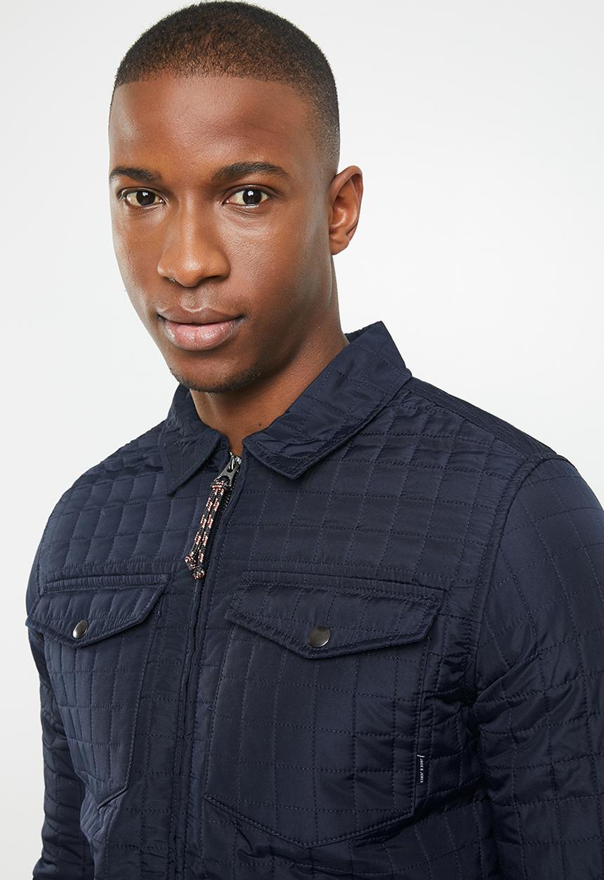 Jack & Jones - Jay quilted overshirt jacket - navy