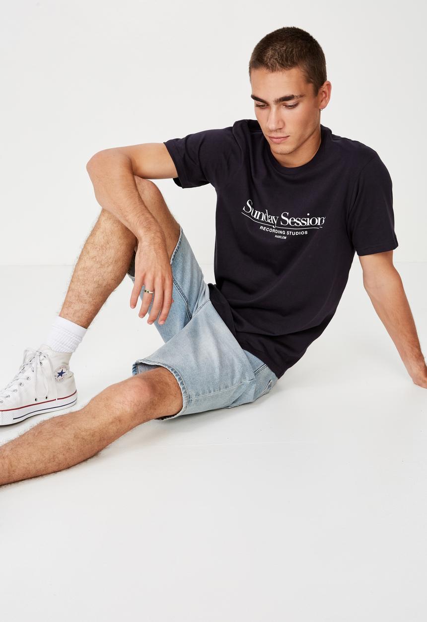 Cotton On - Tbar urban tee - navy
