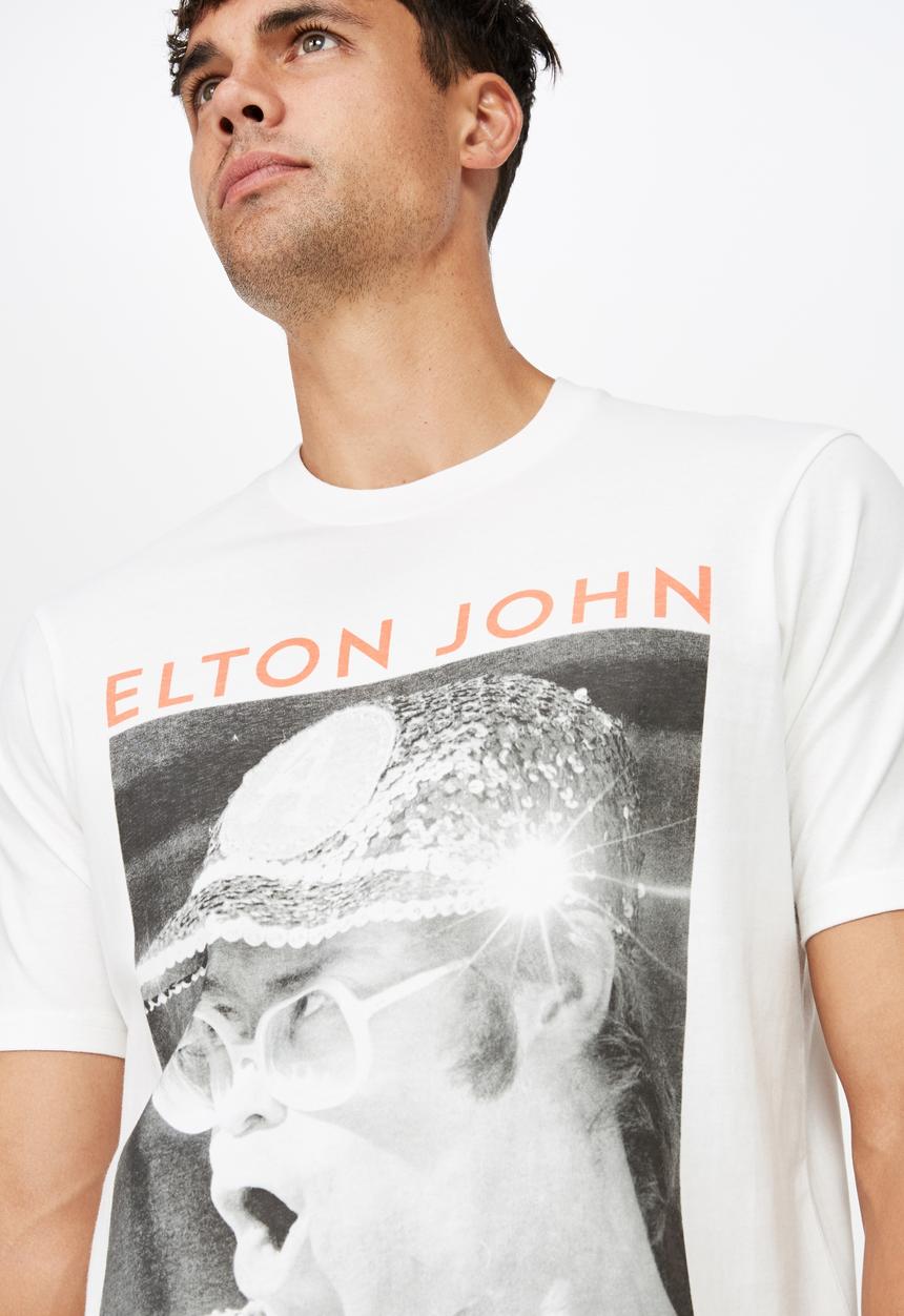 Cotton On - Elton John short sleeve tee - white