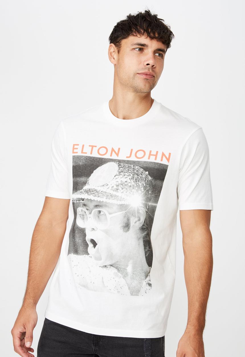 Cotton On - Elton John short sleeve tee - white