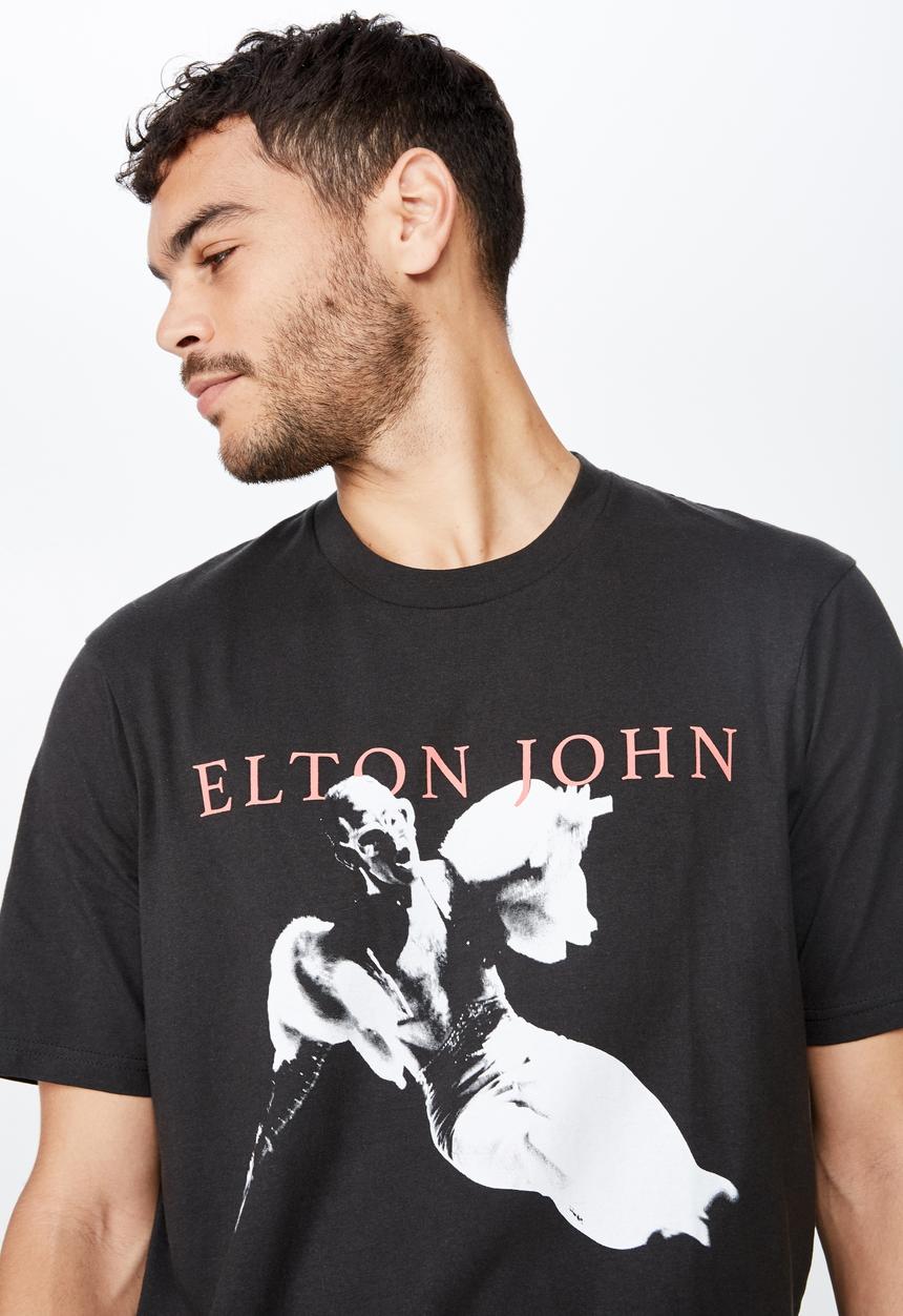 Cotton On - Elton John short sleeve tee - black