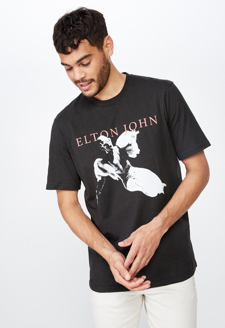 Cotton On - Elton John short sleeve tee - black