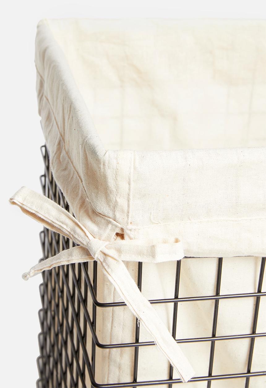 Sixth Floor - Argyle laundry basket - black 