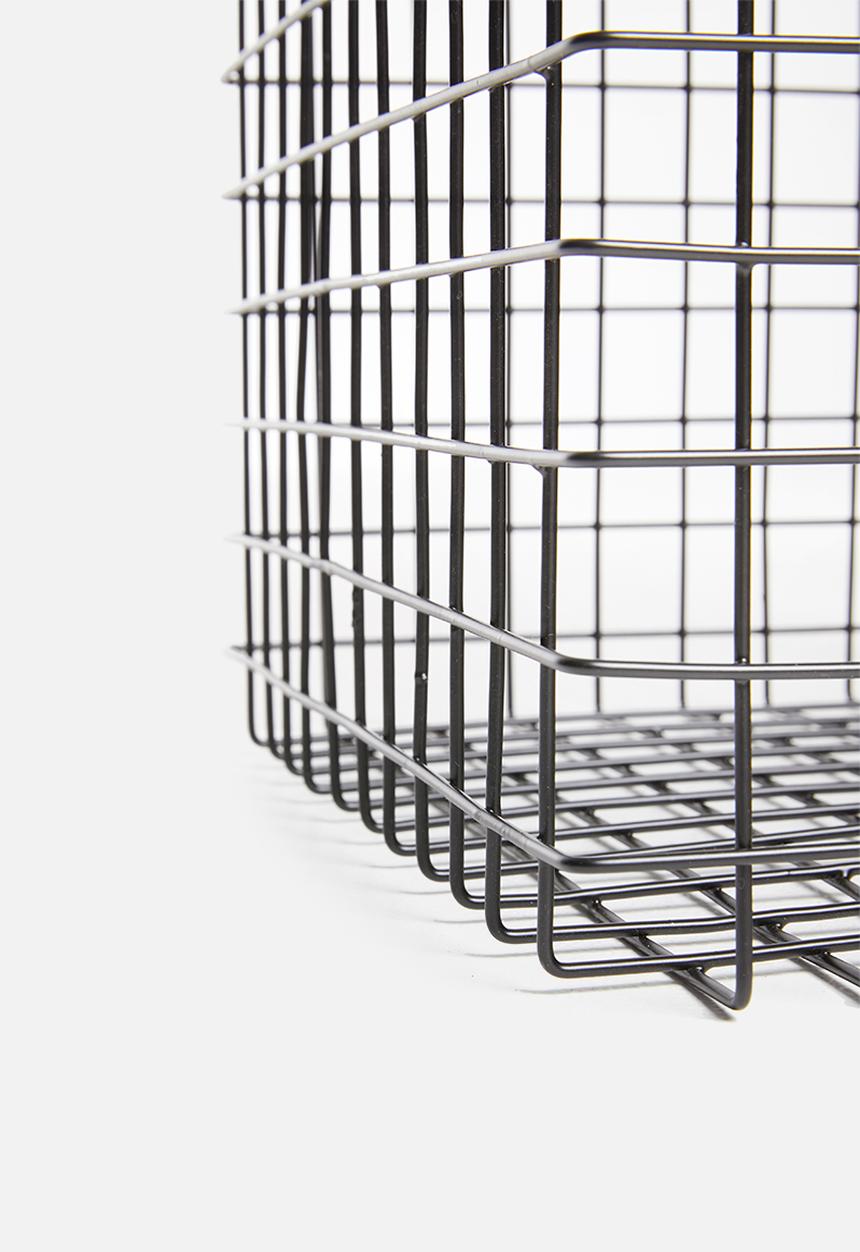 Sixth Floor - Argyle laundry basket - black 