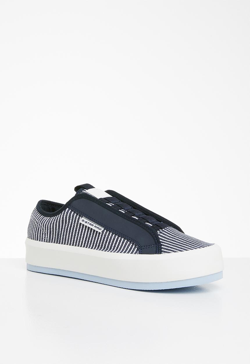 G-STAR - Strett lace up - dark saru blue & milk