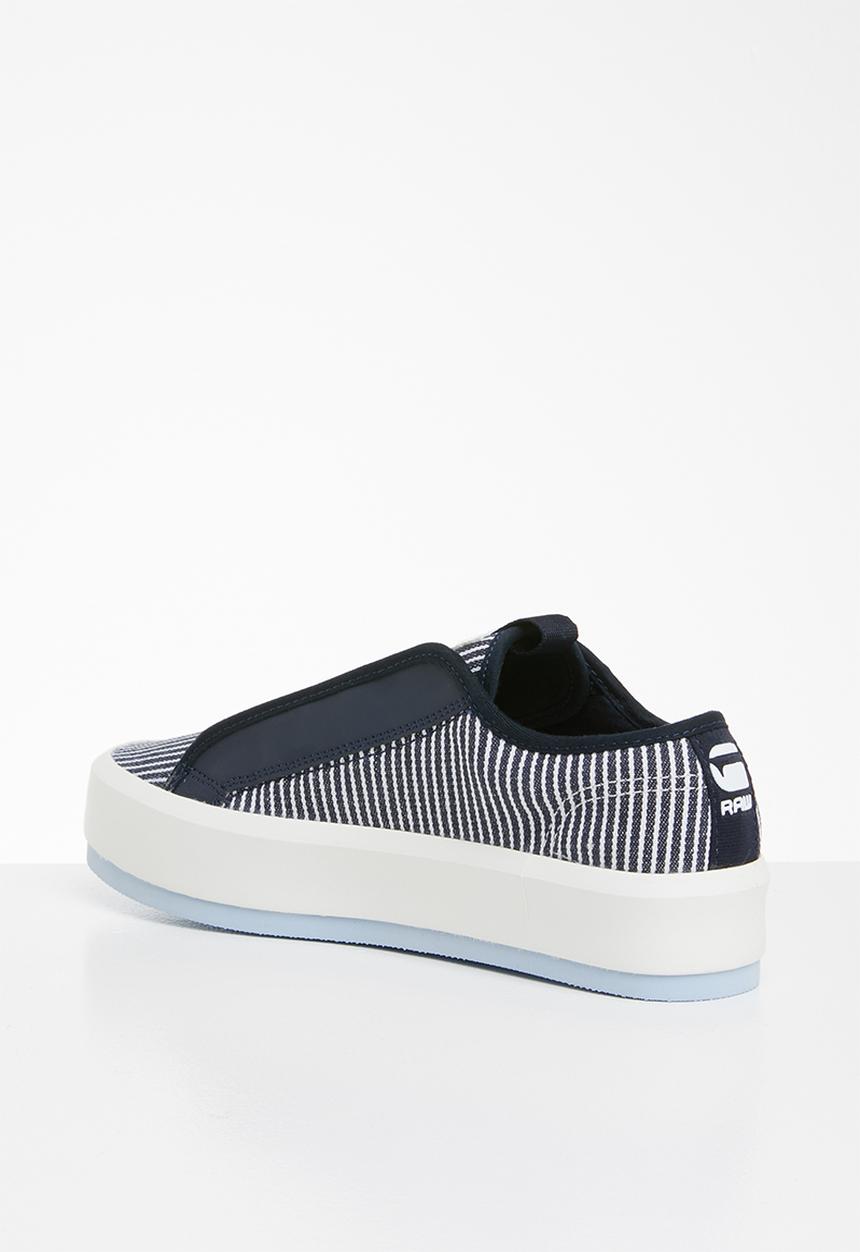 G-STAR - Strett lace up - dark saru blue & milk