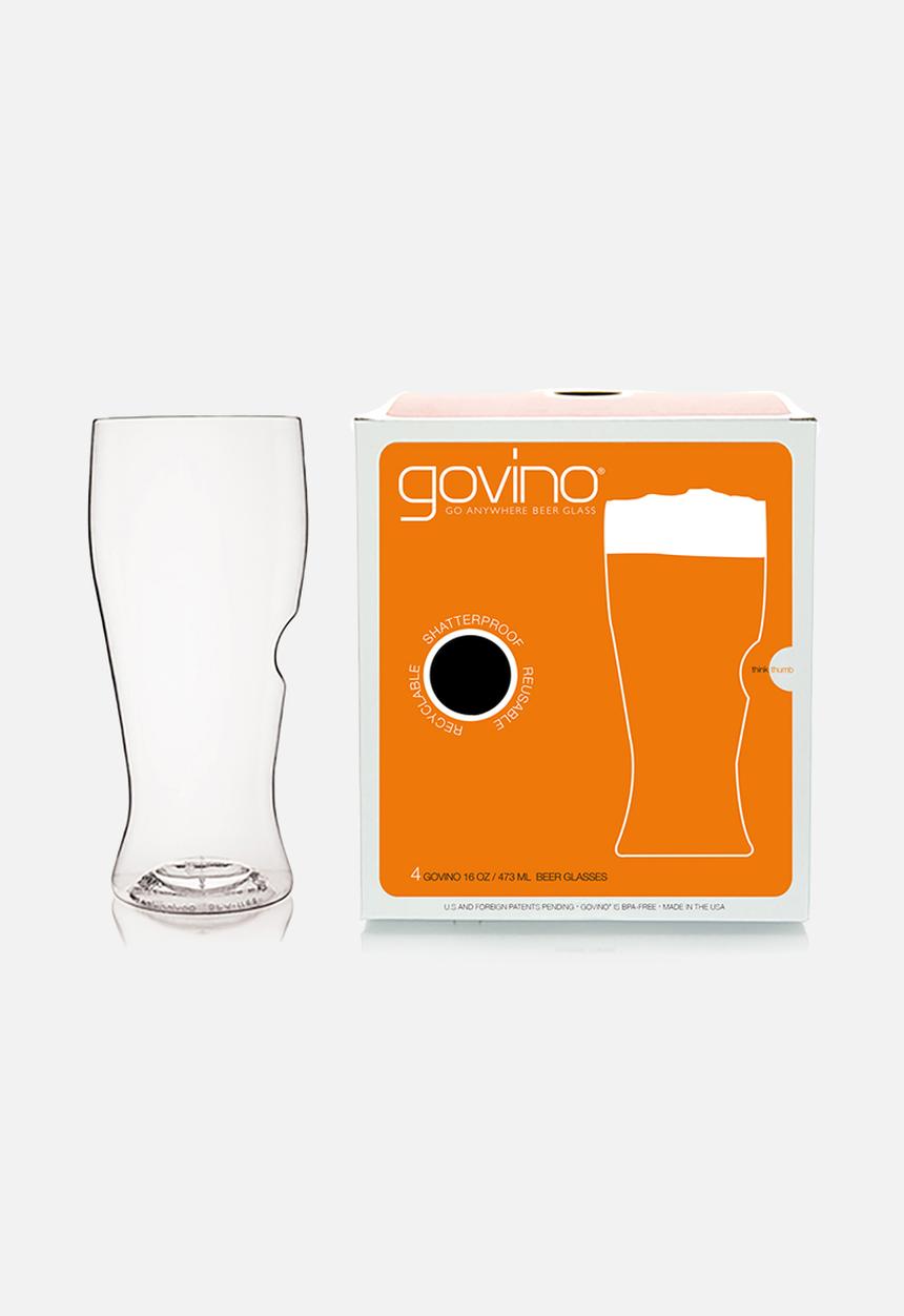 Govino - Plastic beer picnic glasses - set of 4