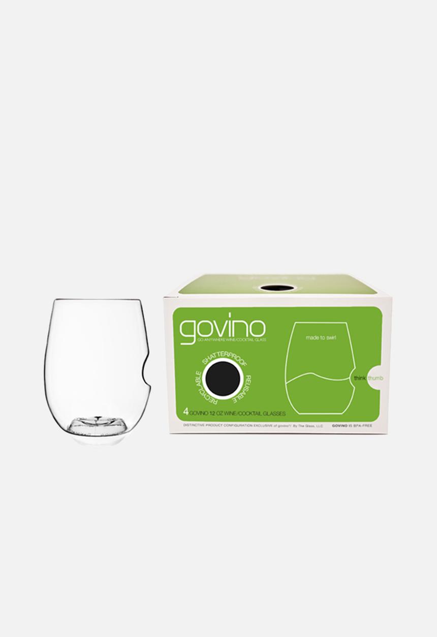 Govino - Plastic white wine/cocktail  picnic glasses - set of 4