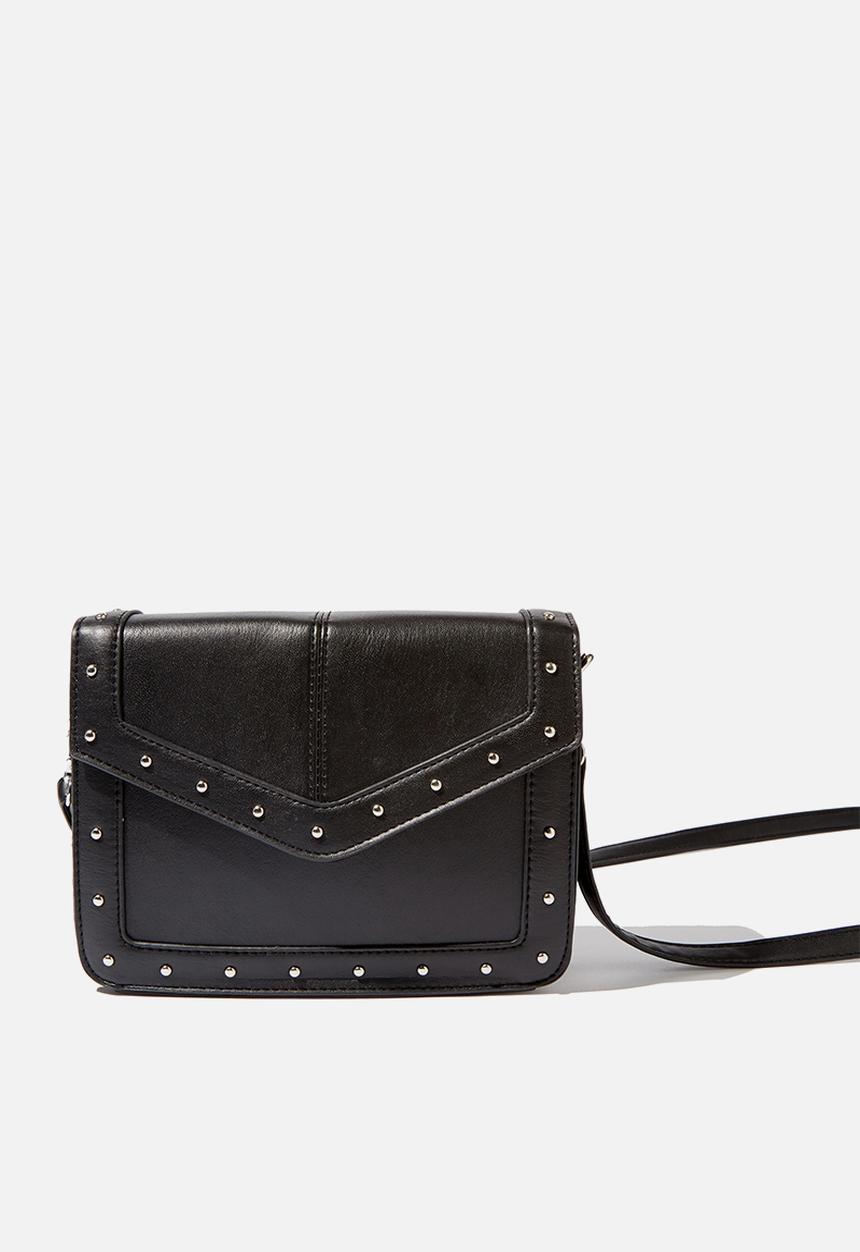 Cotton On - Sim silver studded cross body bag - black