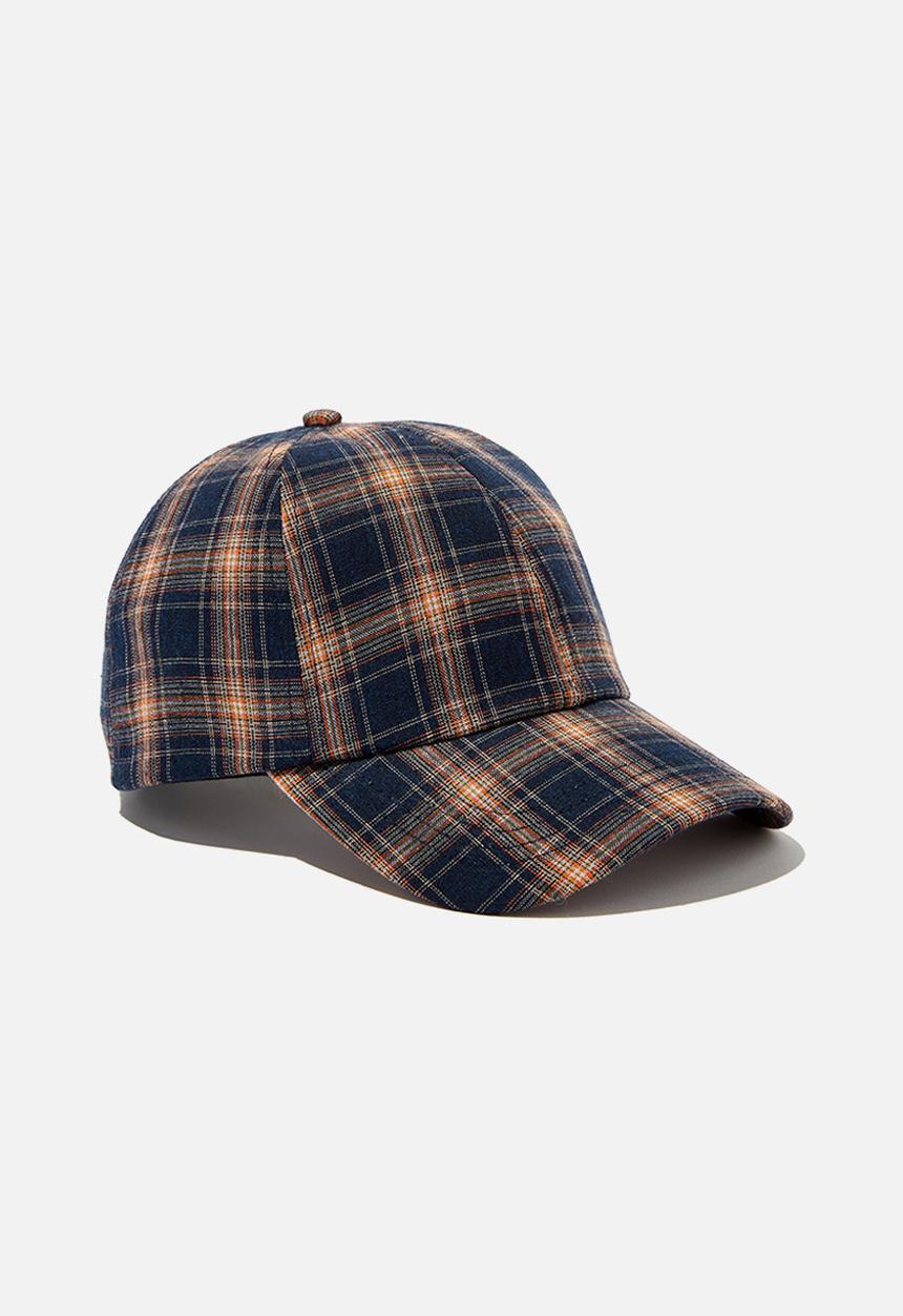 Cotton On - Kaia check cap - navy 
