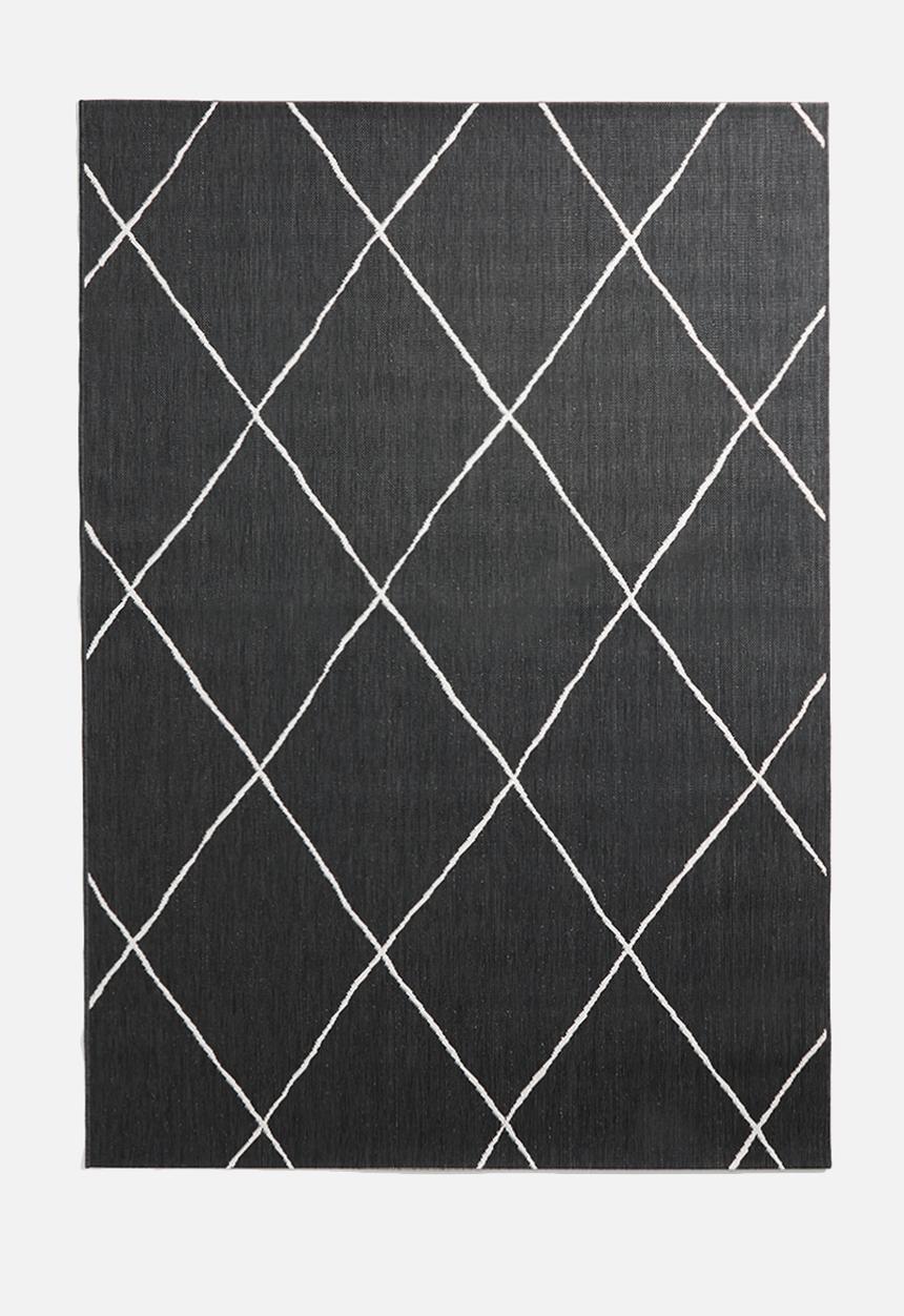 Hertex Haus - Criss cross outdoor rug - black