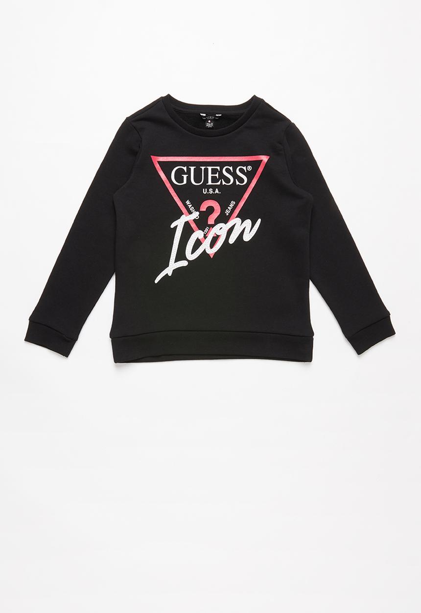 GUESS - Long sleeve icon active top - black
