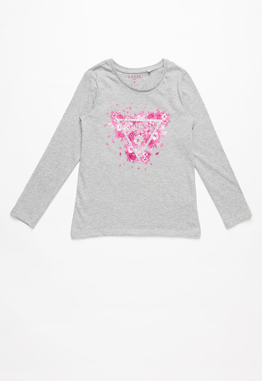 GUESS - Short sleeve scattered petals  tee - grey