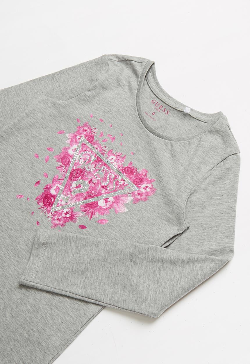 GUESS - Short sleeve scattered petals  tee - grey