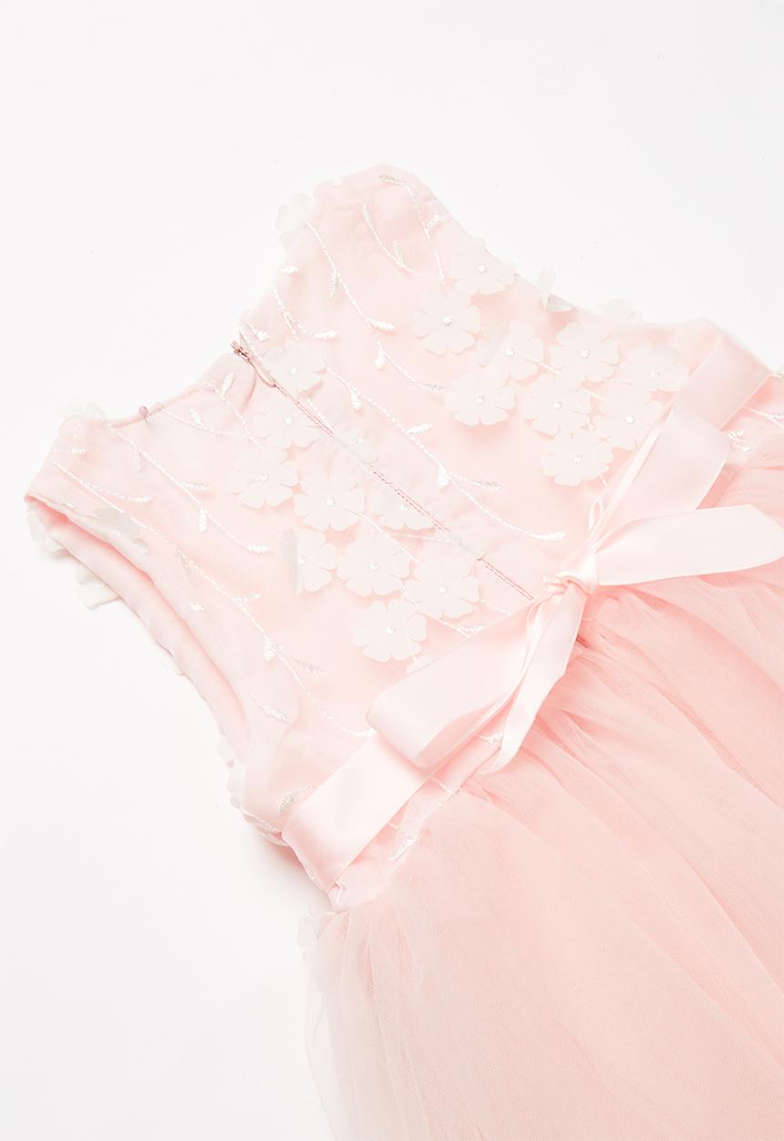 Pop Candy - Mesh Overlay Dress - mid pink