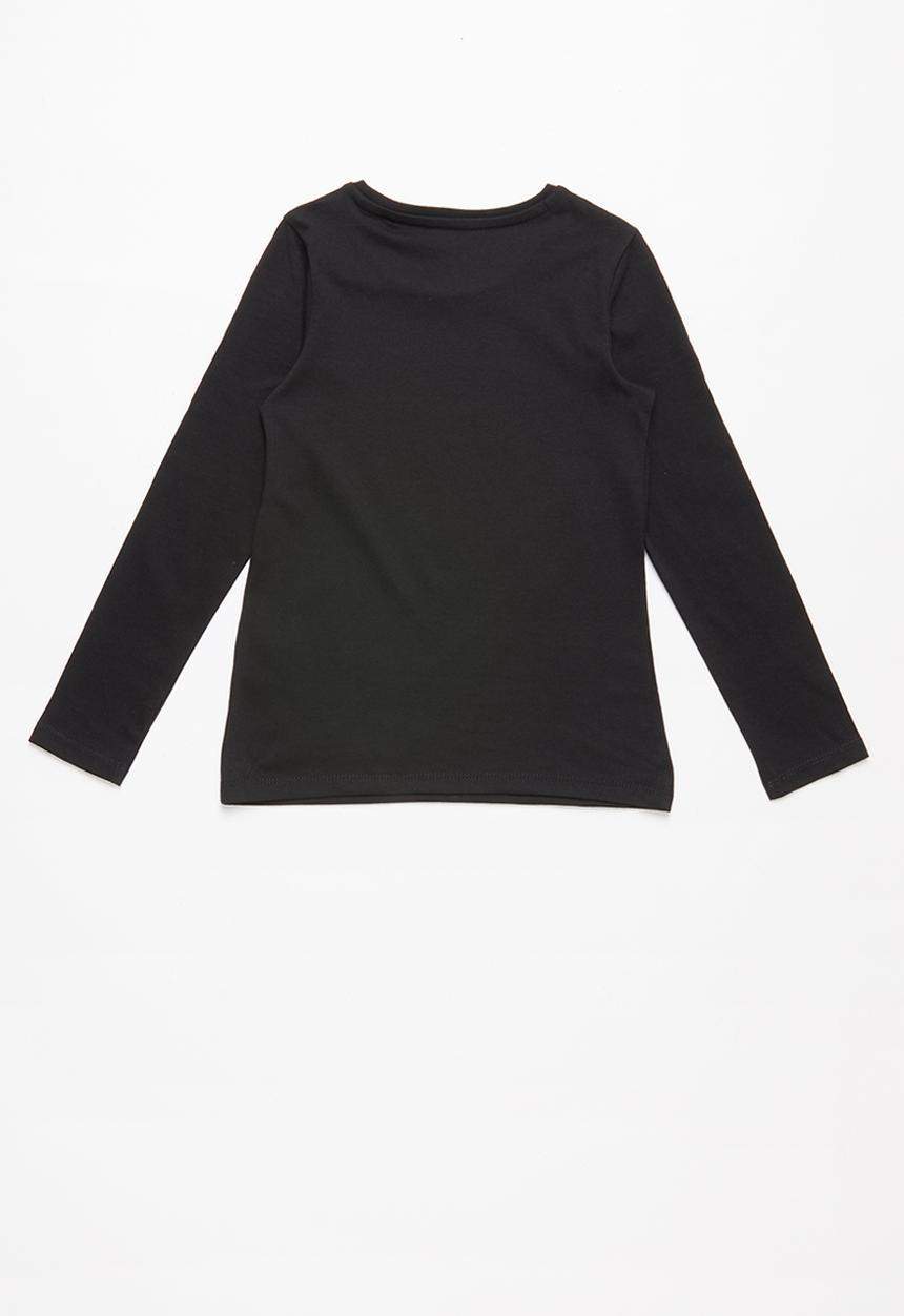 GUESS - Long sleeve guess leopard heart tee - black