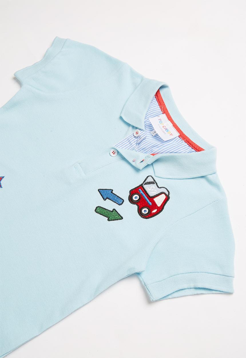 Pop Candy - Boys print top - blue