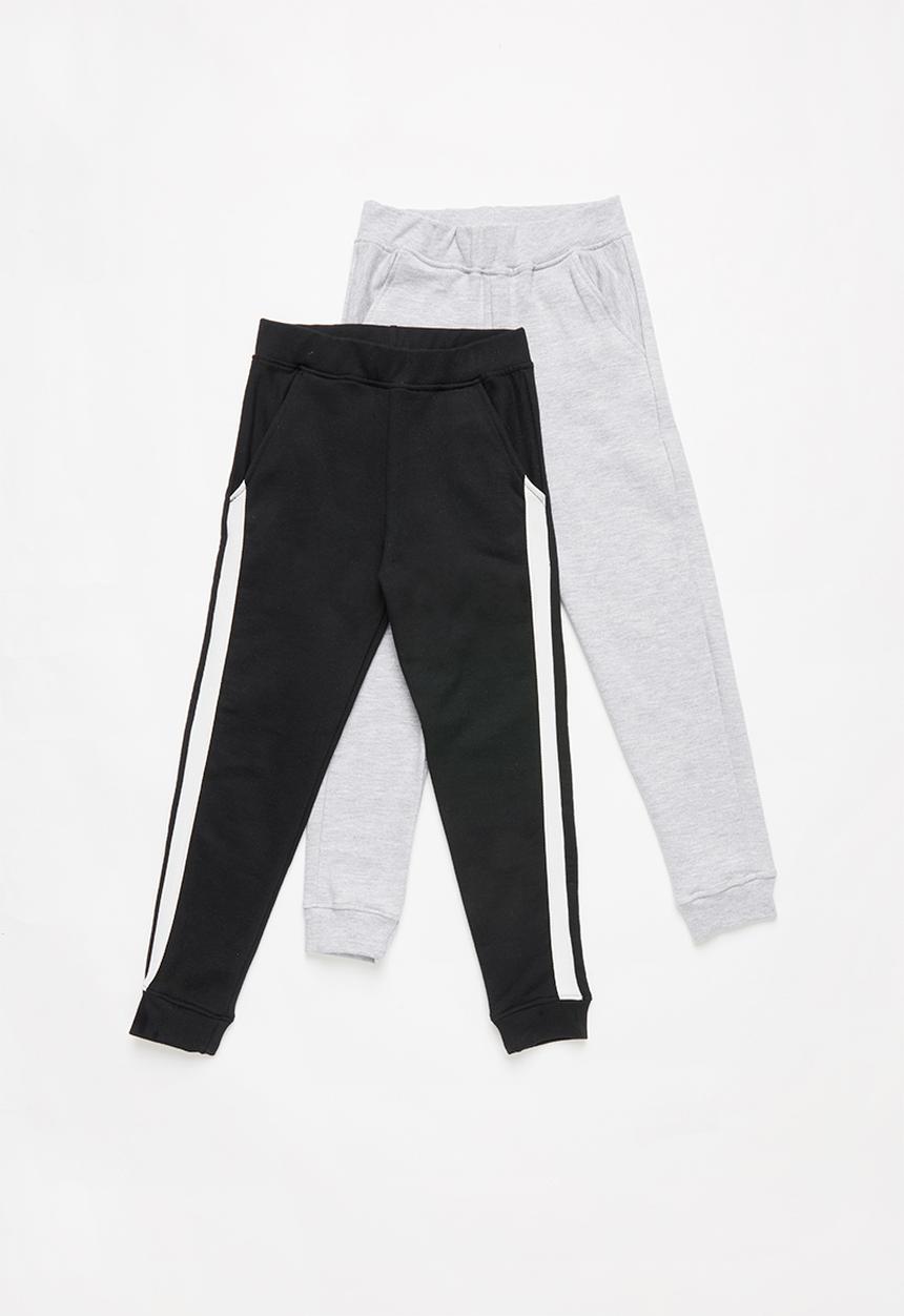 Pop Candy - Kids 2 pack tracksuit pants - black & grey