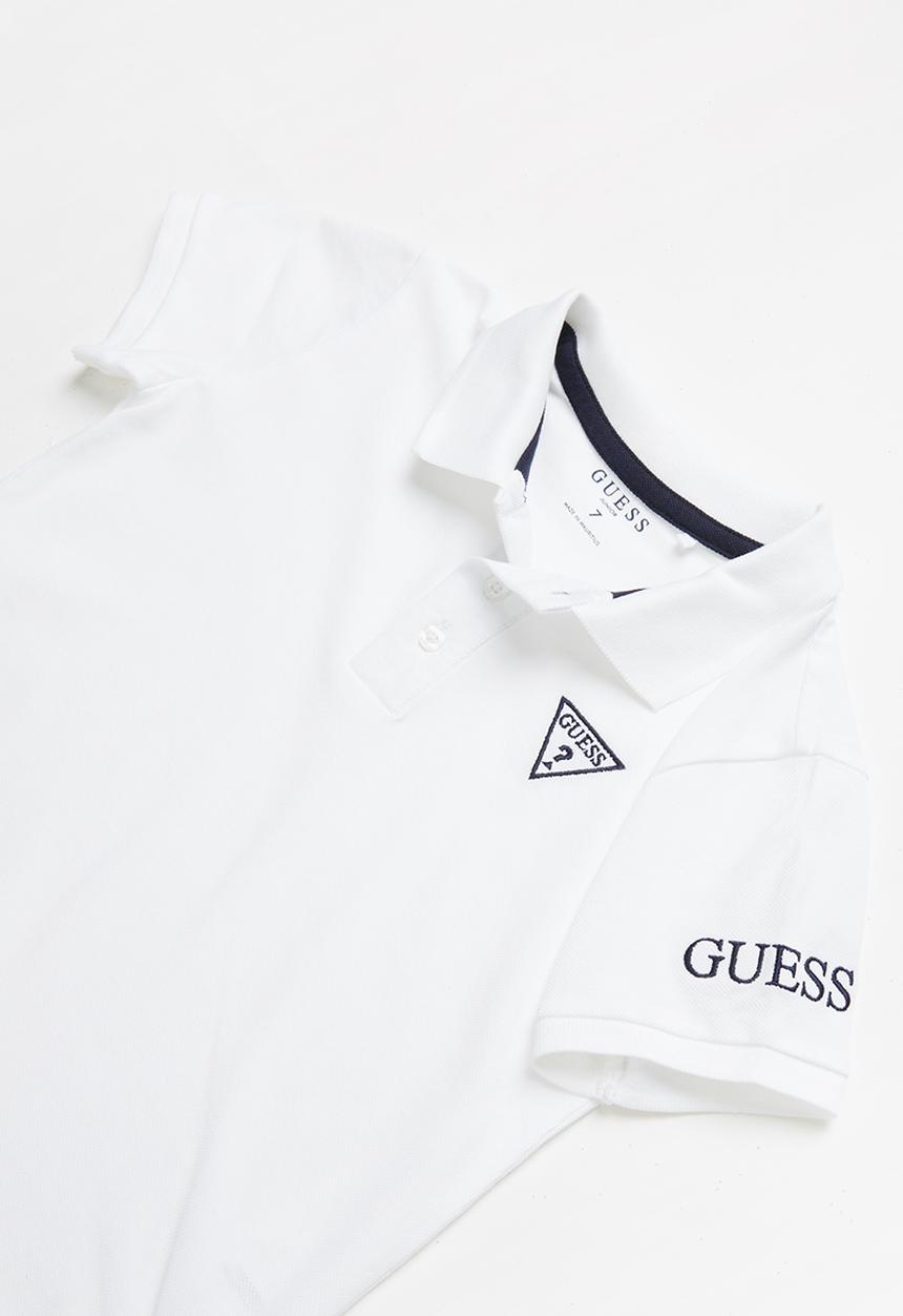 GUESS - Teens short sleeve guess core polo - white