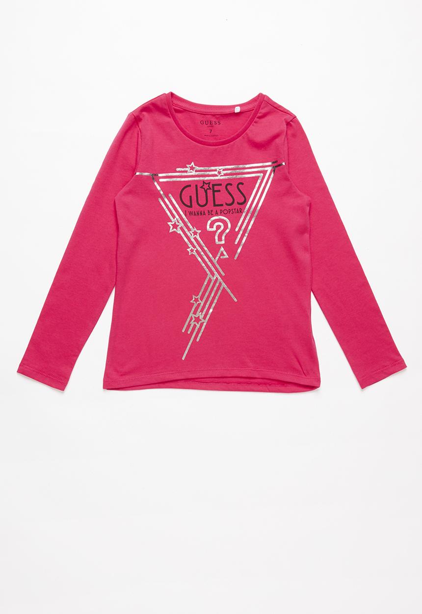 GUESS - Teens long sleeve popstar tee - rose