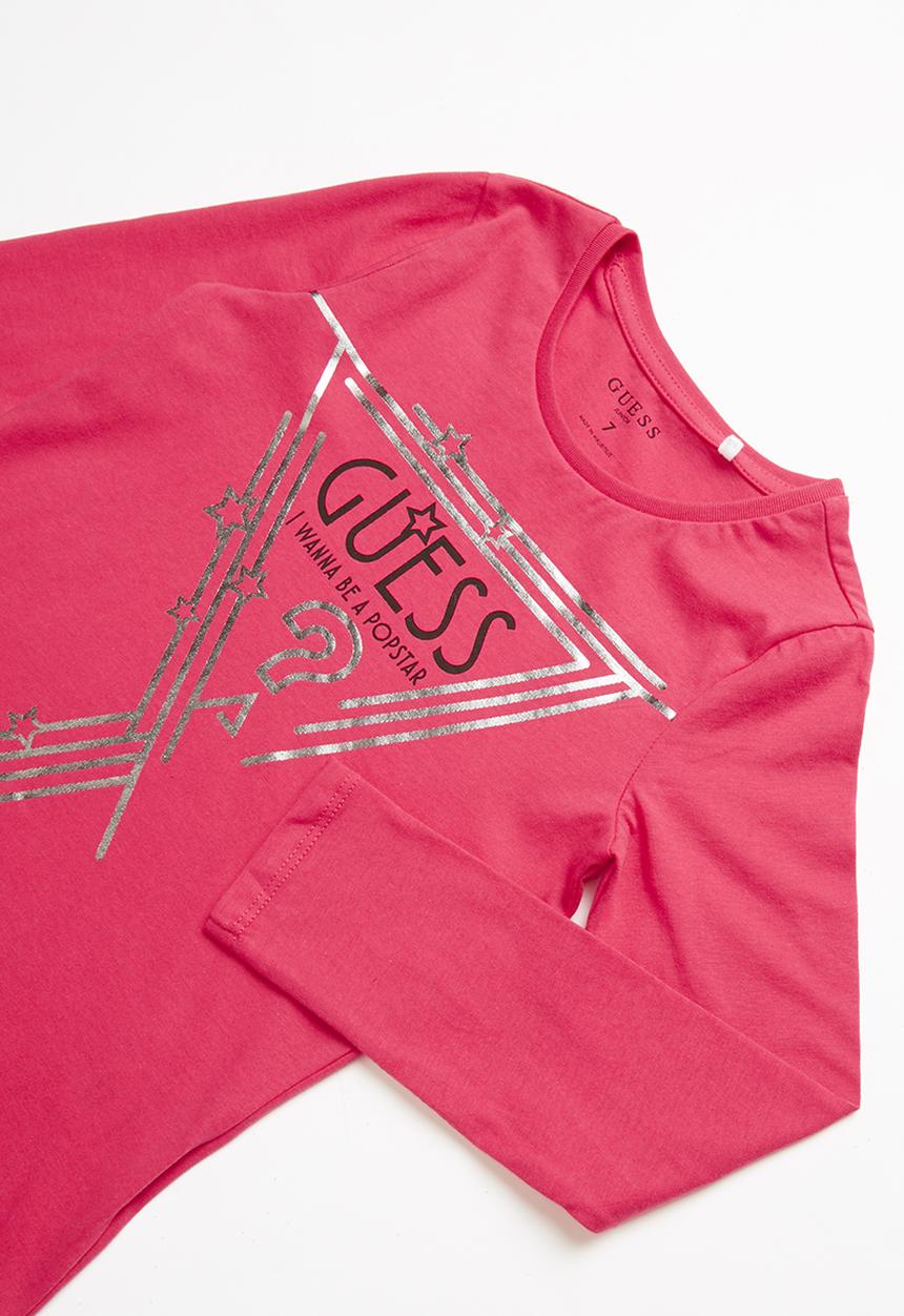 GUESS - Teens long sleeve popstar tee - rose