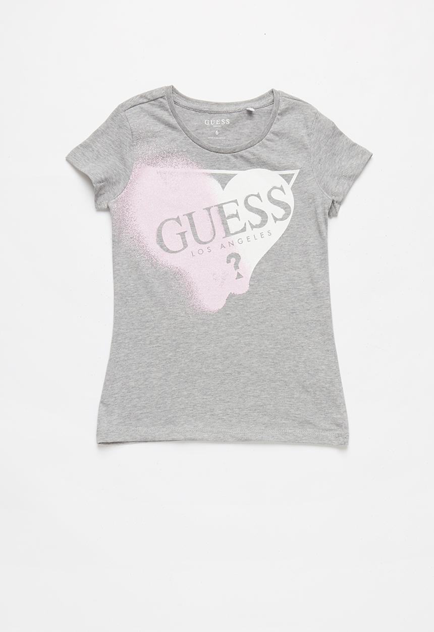GUESS - Short sleeve faded heart guess tee - grey